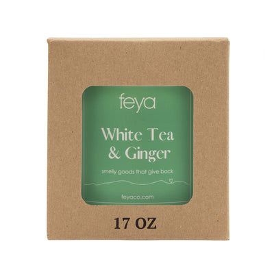 Feya White Tea & Ginger 17 oz Candle In Box