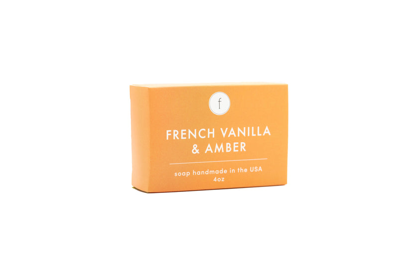 Feya Co French Vanilla and Amber soap in packaging